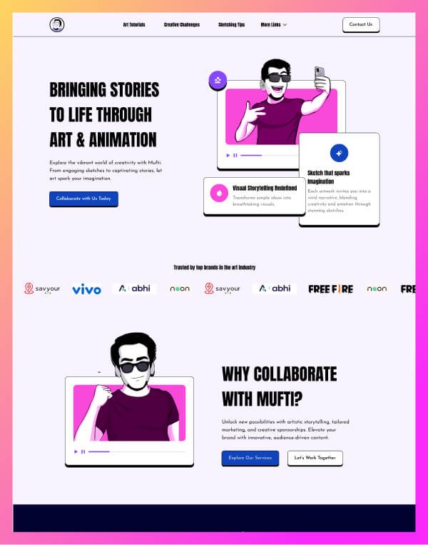 Mufti website design by Noble Deshines
